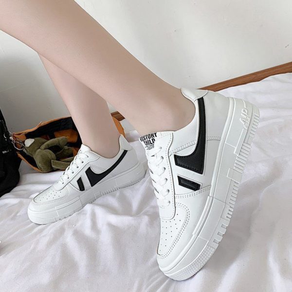 Giày vải canvas mũi tròn thắt dây thoáng khí thoải mái trẻ trung sành điệu - Image 2